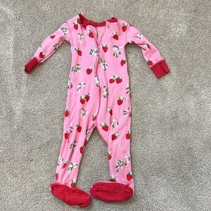 Beaufort Bonnet Company Strawberry Print Footed One-Piece Pajamas